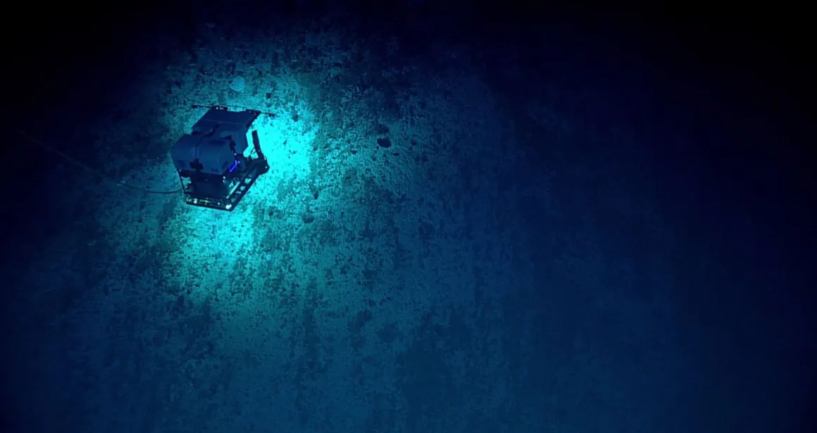 Remotely operated vehicle Deep Discoverer, Image courtesy of NOAA Office of Ocean Exploration and Research, 2016 Deepwater Exploration of the Marianas